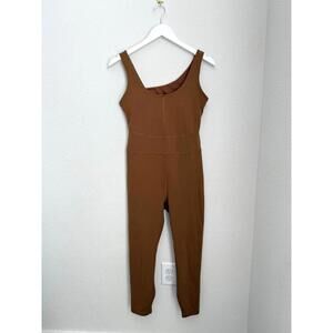 Fabletics Women’s Purelux Built-In Bra‎ Bronzed Brown 7/8 Jumpsuit Sz L